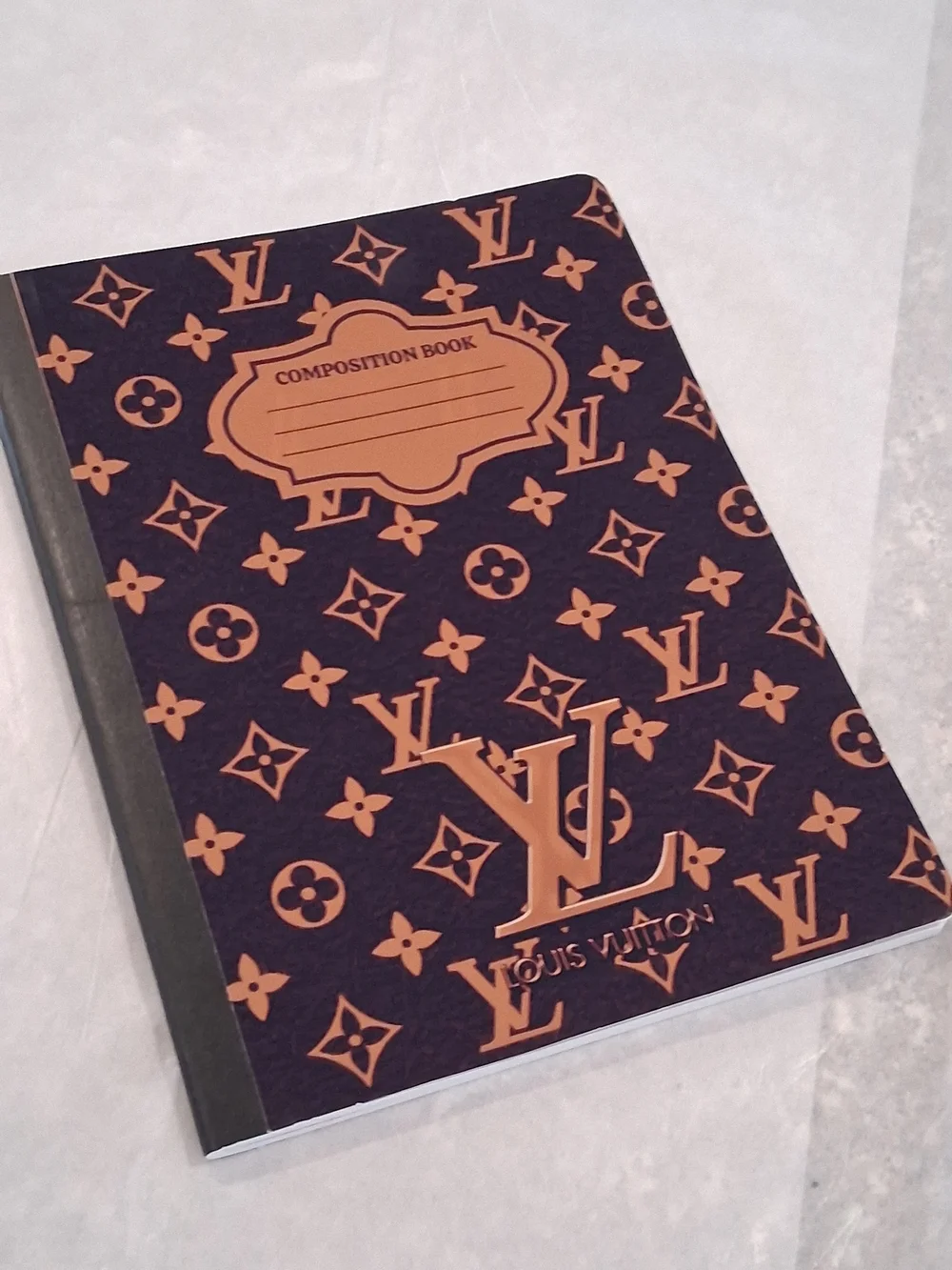 Designer inspired Monogram Composition Notebook - Brown & Black.New